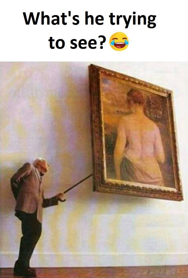 What's he trying to see?