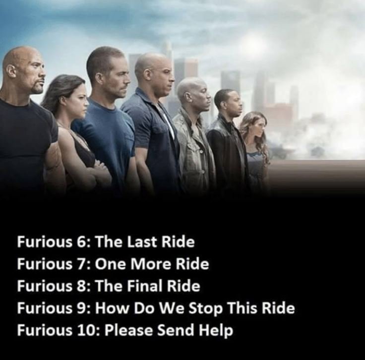 Furious 6 the last ride furious 7 one more ride furious 8 the final ride furious