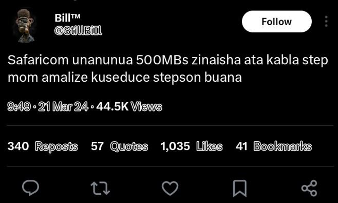 Billtm squlbñl follow safaricom unanunua 5oombs zinaisha ata kabla step mom amal