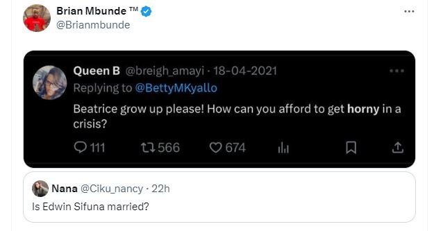 Brian mbunde brianmbunde queen b breigh_amayi 1804 replying to bettymkyallo beat