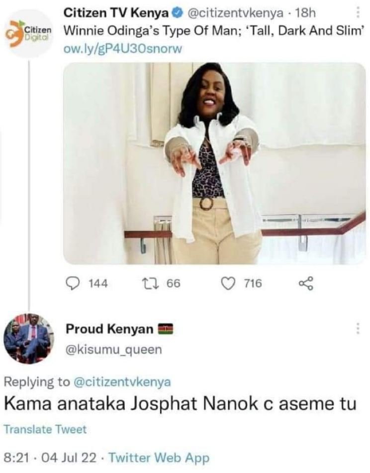 Citizen tv kenya 0 citizentvkenya 18h citizen winnie odinga's type of man 'tall,