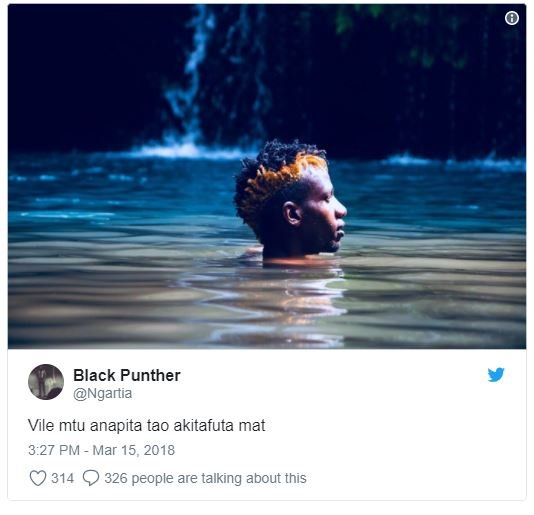 Black punther ngartia vile mtu anapita tao akitafuta mat 3.27 pm mar 15 314 326