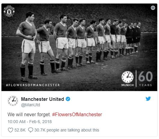 60 munich yea rs floweasofhanchester manchester united manutd we will never forg