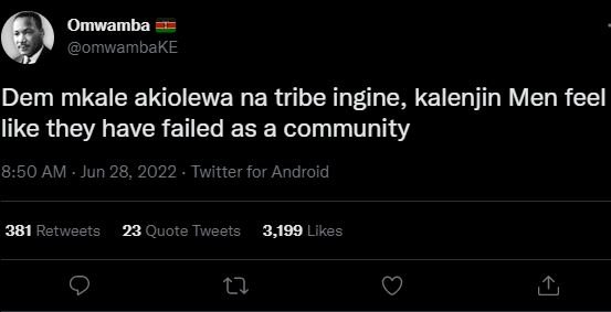 Omwamba omwambake dem mkale akiolewa na tribe ingine, kalenjin men feel like the
