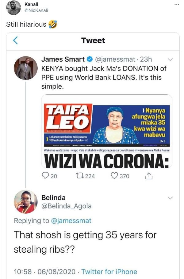 Kanali nickanali still hilarious tweet james smart jamessmat 23h kenya bought ja