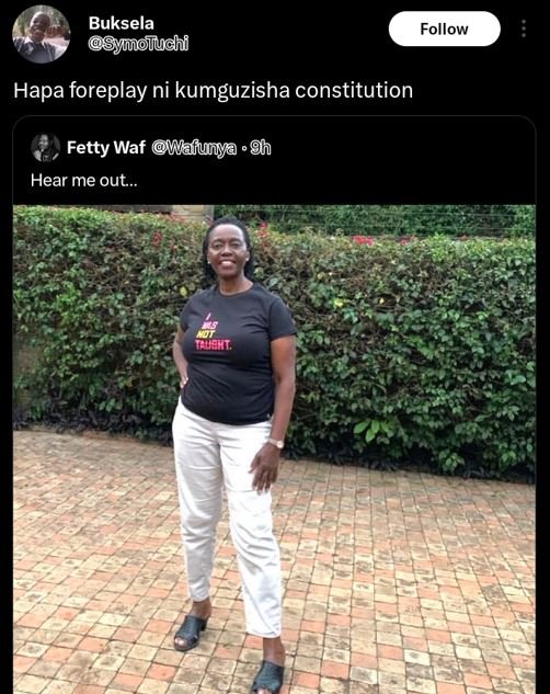 Buksela symoliuchi follow hapa foreplay ni kumguzisha constitution fetty waf waf
