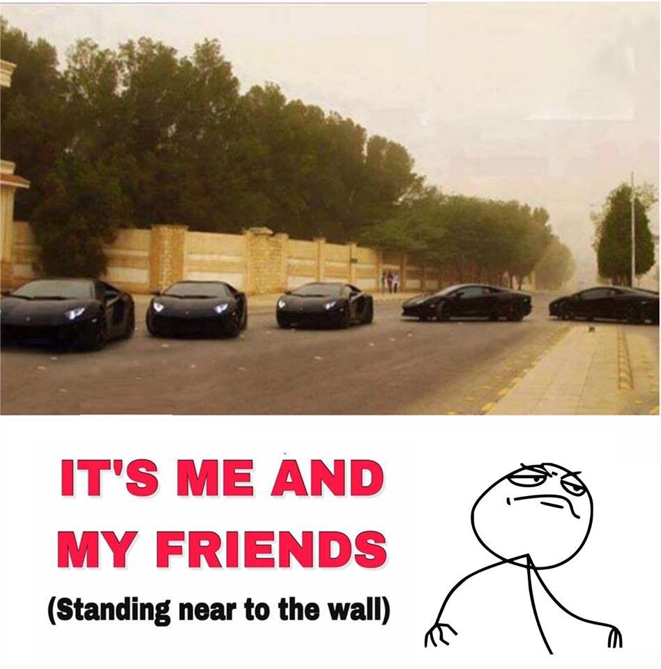 It's me and my friends standing near to the wall