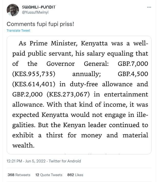 Swohilipuodit yussufmwinyi comments fupi fupi priss! translate tweet as prime mi