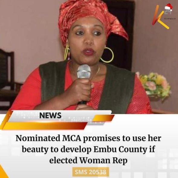 Gwhexdy NEWS Nominated MCA promises to use her beauty to develop Embu County if