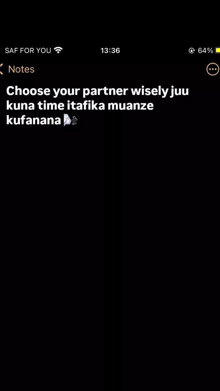 Saf for you 1336 64 notes choose your partner wisely juu kuna time itafika muanz