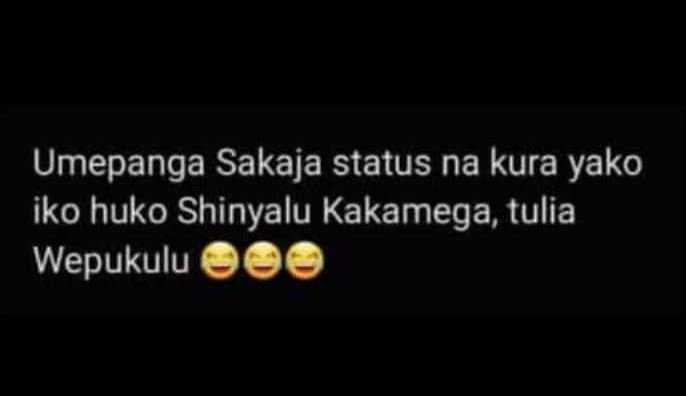 Umepanga sakaja status na kura yako iko huko shinyalu kakamega tulia wepukulu
