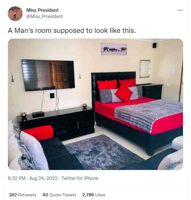 Miss president miss_prresident man's room supposed to look like this 8.32 pm aug