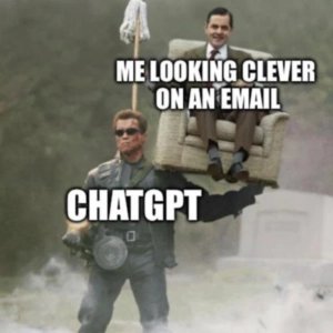 Me looking clever on an email chatgpt