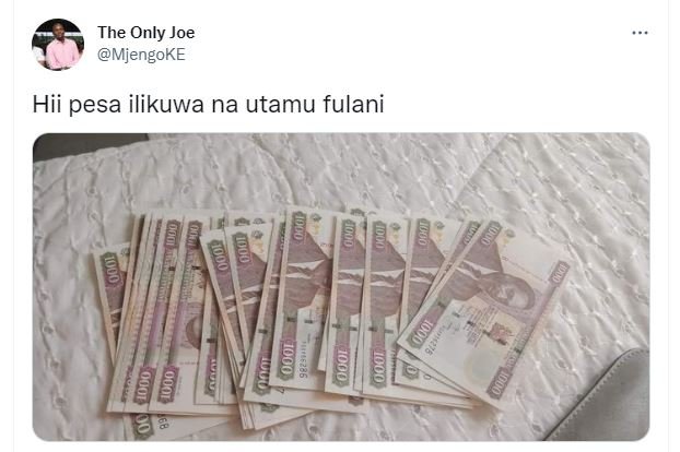 The only joe mjengoke hii pesa ilikuwa na utamu fulani