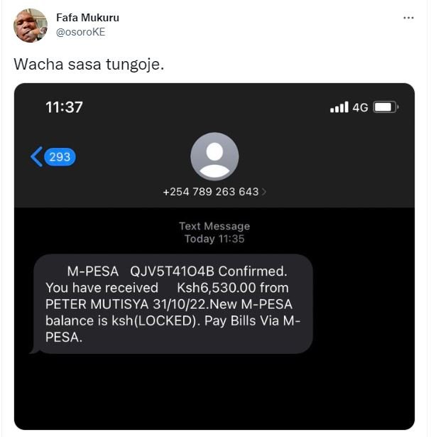 Fafa mukuru osoroke wacha sasa tungoje 1137 a 4g 293 254 789 263 643 text messag