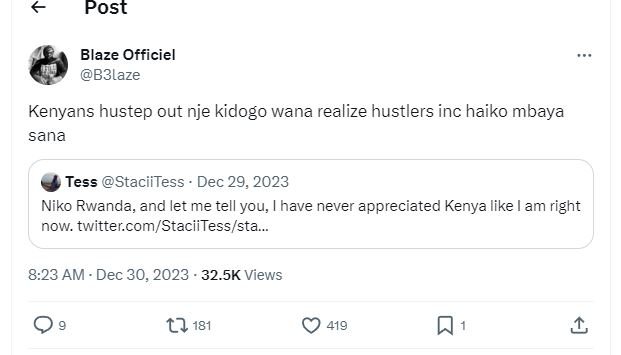 Post blaze officiel b3laze kenyans hustep out nje kidogo wana realize hustlers i