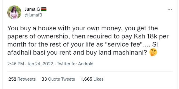 Juma G jumaf3 You buy a house with your own money you get the papers of ownershi