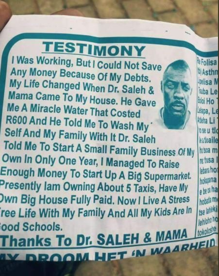 Testimony was working but could not save pfolisa any money because ' of my debts