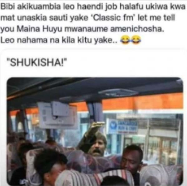 Blbl akikuambla leo haendl Job halafu ukiwa kwa mat unaskia sauti yake 'Classic