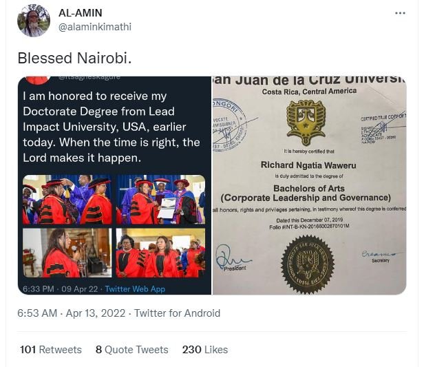 Alamin alaminkimathi blessed nairobi _ an juan de la uruz uiiivei31 costa rica,