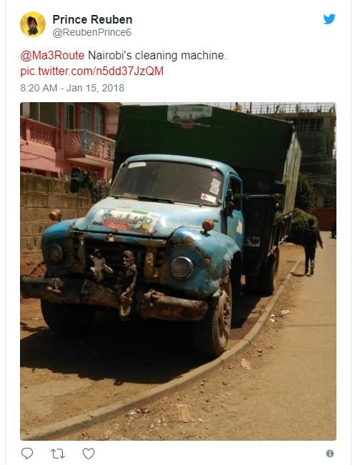 Prince reuben reubenprince6 ma3route nairobi's cleaning machine . pic twitter co