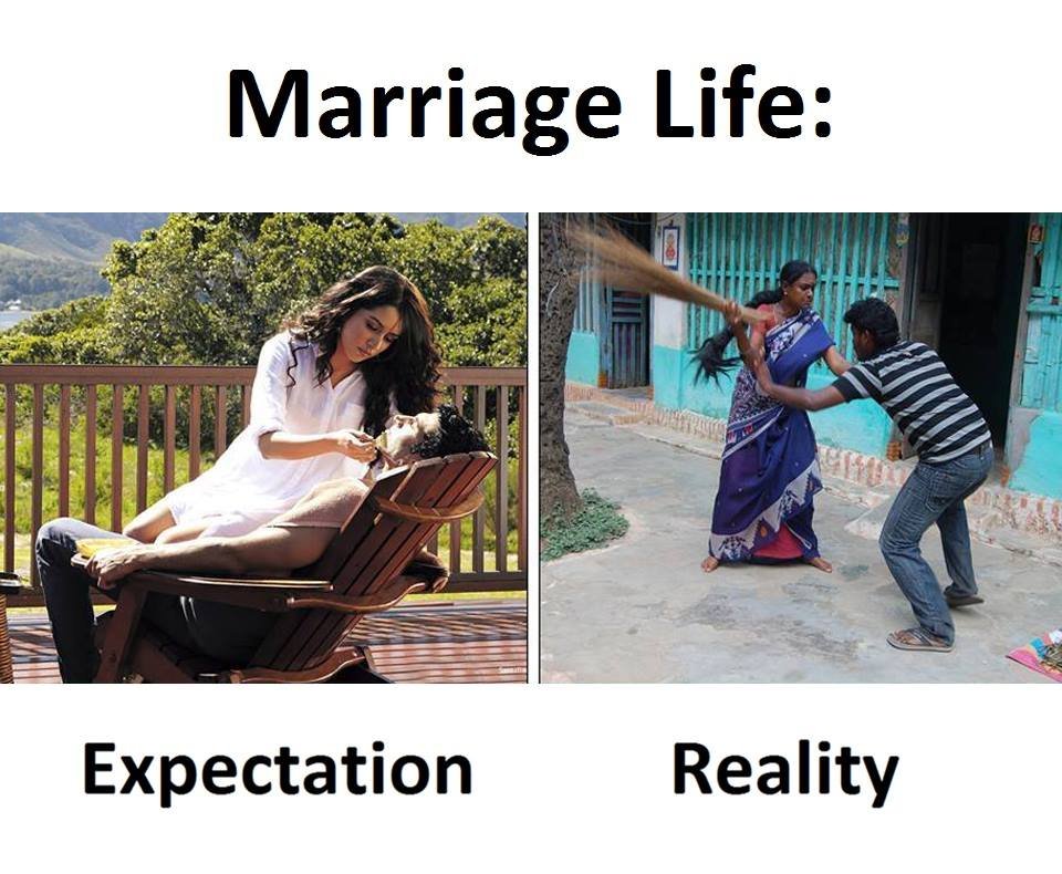 Marriage life expectation reality
