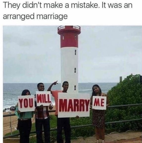 They didn't make a mistake. it was an arranged marriage rouvi4_ marry m