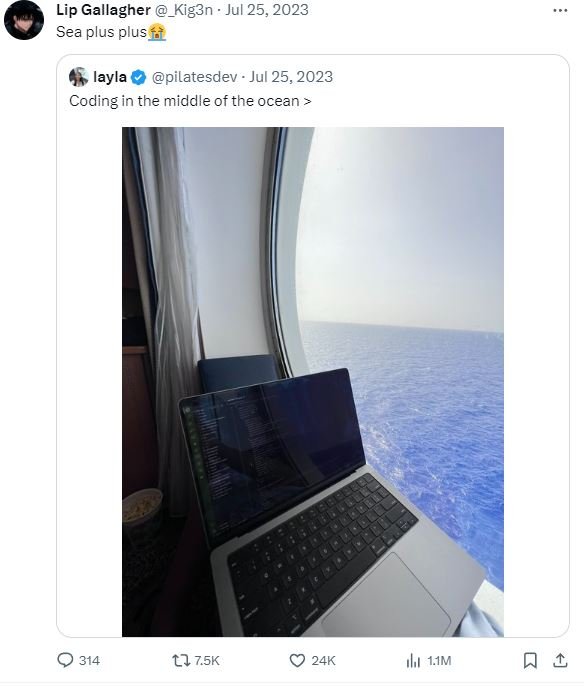 Lip gallagher _kig3n jul 25, sea plus plus layla pilatesdev jul 25, coding in th