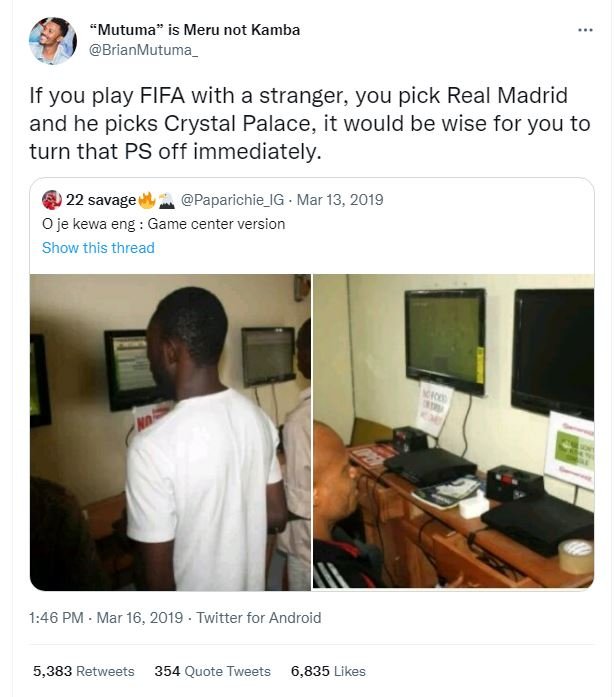 Mutuma is meru not kamba brianmutuma_ if you play fifa with a stranger, you pick