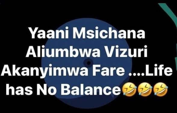 Yaani msichana aliumbwa vizuri akanyimwa fare life has no balance