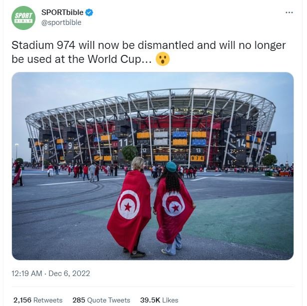 Sportbible spoii 41n sportbible stadium 974 will now be dismantled and will no l