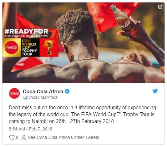Readyfor the chance o5 uifetime eerld gut cup ögrhy cocacola africa cocacolaafri