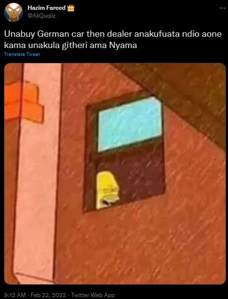 Hazim Fareed AliQuaiiz Unabuy German car then dealer anakufuata ndio aone kama u