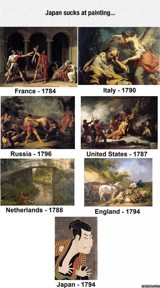 Japan sucks at painting france italy russia united states netherlands england ja