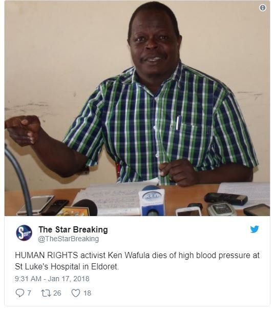 The star breaking thestarbreaking human rights activist ken wafula dies of high