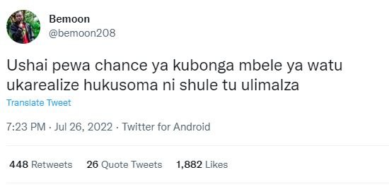 Bemoon bemoon208 ushai pewa chance ya kubonga mbele ya watu ukarealize hukusoma