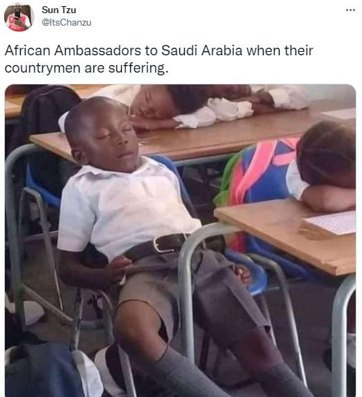 Sun tzu itschanzu african ambassadors to saudi arabia when their countrymen are