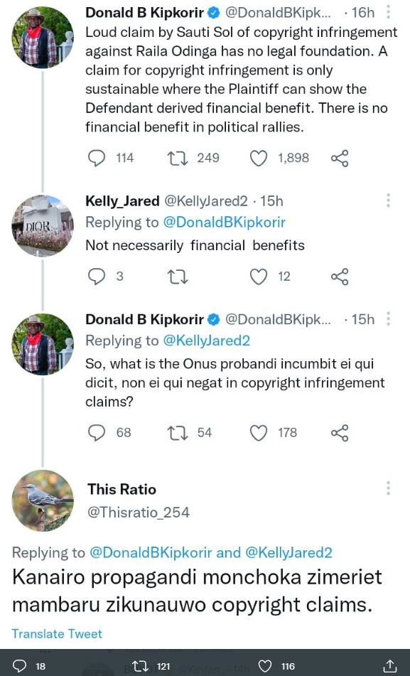 Donald b kipkorir donaldbkipk 16h loud claim by sauti sol of copyright infringem