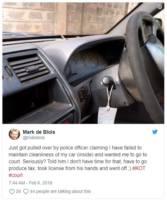 Mark de blois mdeblois just got pulled over by police officer claiming have fail