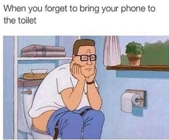 When you forget to bring your phone to the toilet