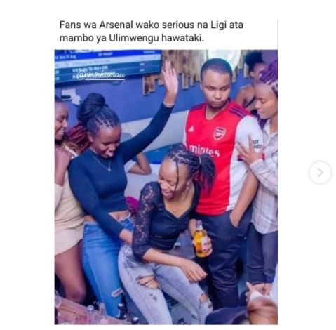 Fans wa arsenal wako serious na ligi ata mambo ya ulimwengu hawataki.