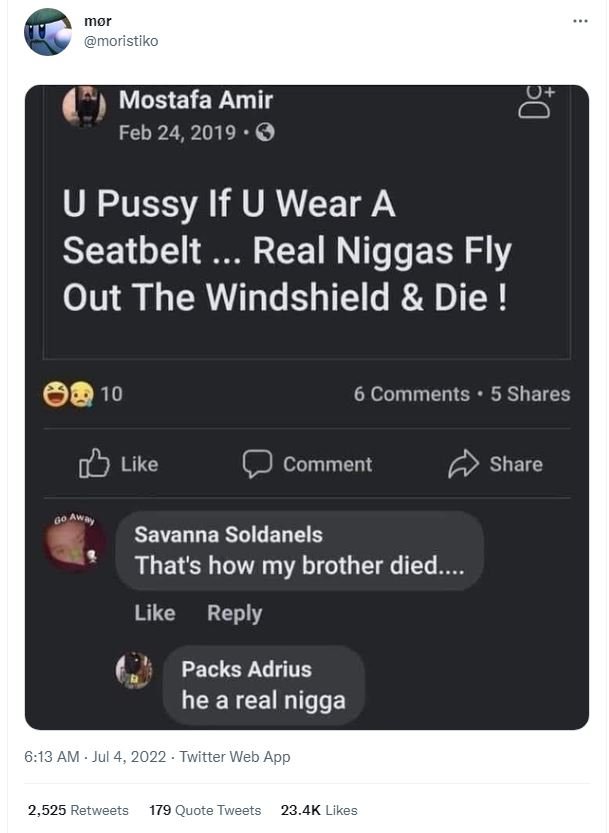 Mor moristiko mostafa amir feb 24, . u pussy if u wear a seatbelt real niggas fl