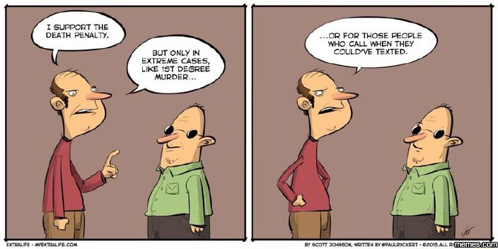 Sufpcrt the death penalty. cr for those feople whs call when they cculcve textfd