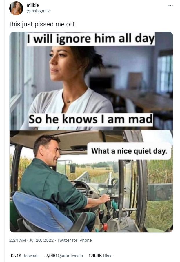 Milkie msbigmilk this just pissed me off. will ignore him all day so he knows am