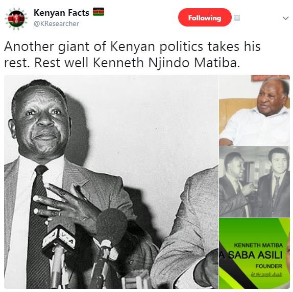 Kenyan facts kresearcher following another giant of kenyan politics takes his re