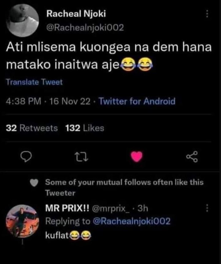 Racheal njoki rachealnjokioo2 ati mlisema kuongea na dem hana matako inaitwa aje