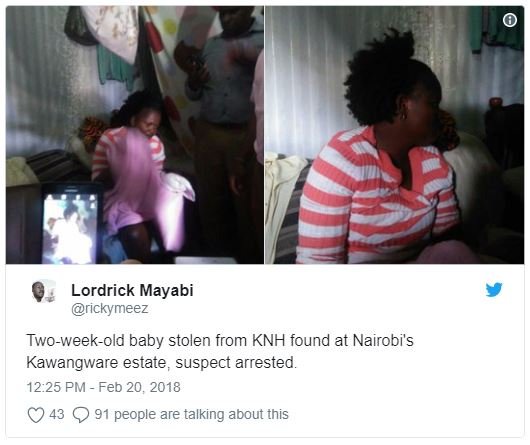 Lordrick mayabi rickymeez twoweekold baby stolen from knh found at nairobi's kaw