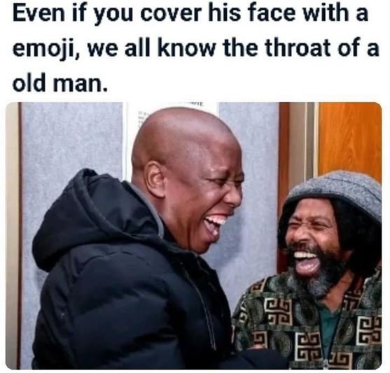 Even if you cover his face with a emoji, we all know the throat of a old man.