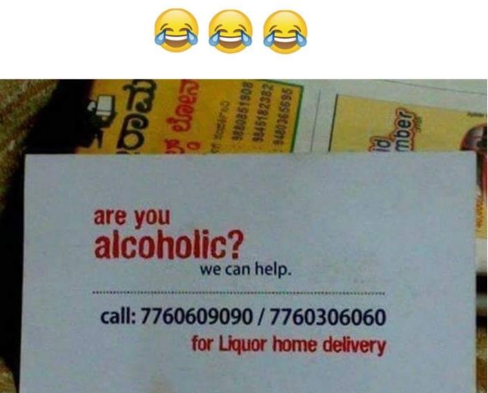 8 9 1 1 1 1 9 i are you alcoholic? wecan help. call for liquor home delivery