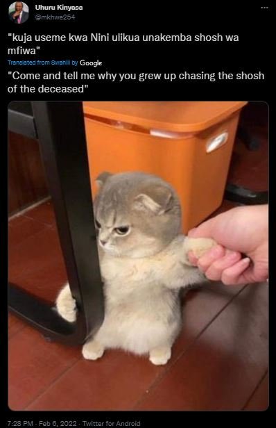 Uhuru Kinyasa mkhwe254 kuja useme kwa Nini ulikua unakemba shosh wa mfiwa Ie0 To